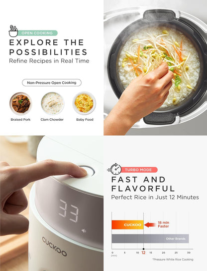 CUCKOO Twin Pressure Induction Rice Cooker, 12-Cup Cooked, CRP-LHTR0609FW | 6-Cup Uncooked Capacity, Nonstick Inner Pot, 21 Menus, Turbo Rice in 12-19 Minutes, Auto Clean, Voice Guide, Made in Korea5