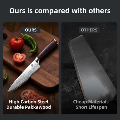Professional Chef Knife - 8 Inch High Carbon Stainless Steel Kitchen Knife with Ergonomic Pakkawood Handle for Precise Cutting7