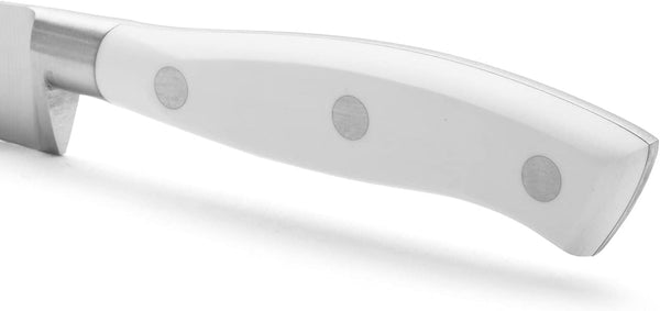 Forged Knife 8 Inch Nitrum Stainless Steel and 200 Mm Blade. Sharp Knife to Meat and Fish. Ergonomic Polyoxymethylene POM Handle. Series Riviera Blanc. Color White4