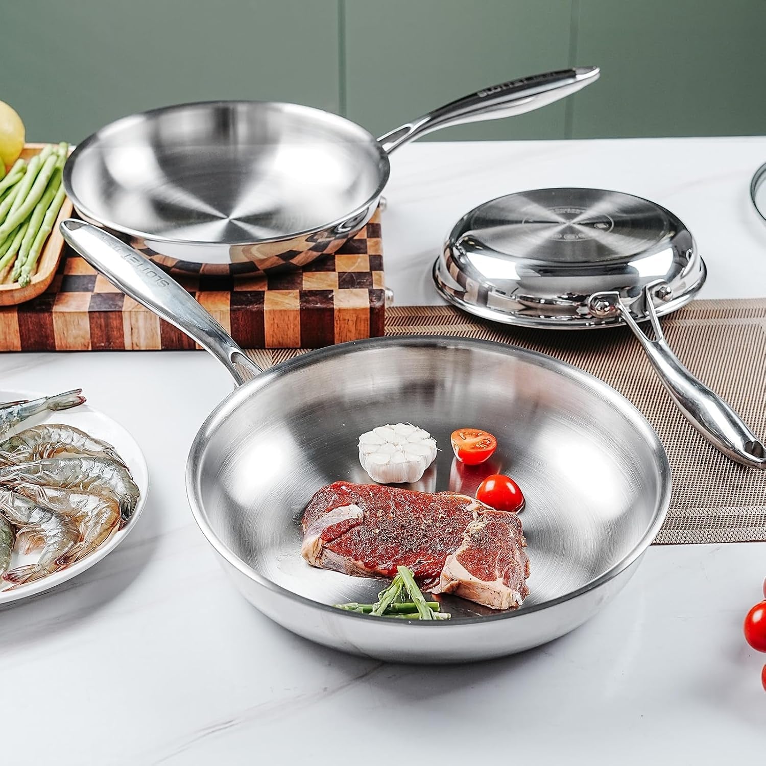 11-5-inch-tri-ply-stainless-steel-frying-pan-with-lid-no-coatings-pfoa-ptfe-free-skillets-chefs-pans-dishwasher-and-oven-safe-cookware-compatible-with-all-cooktops