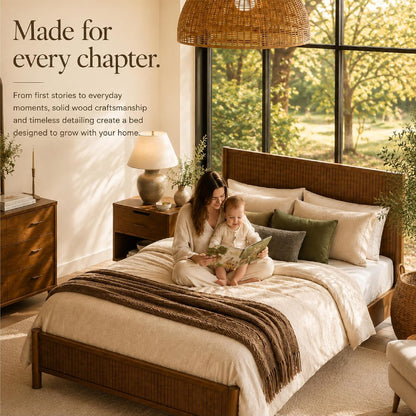 Solid Wood Queen Platform Bed, Walnut (WNT, Queen (U.S. Standard))5