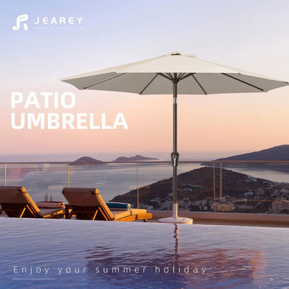 9FT Outdoor Patio Umbrella, Market Umbrella, Beige | Outdoor Table Umbrellas with 8 Sturdy, Tilt & Crank UV Protection Waterproof for Garden, Deck, Backyard, Pool7