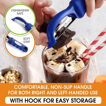 Stainless Steel Swivel Peeler & 4 Sided Handheld Box Grater, XL Size - 2 Product Bundle - Sapphire5