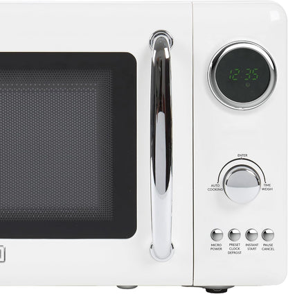 Haden 700 Watt 0.7 Cubic Foot Microwave Oven with Digital Controls | Defrost, and Instant Start Countertop Small Appliance, Ivory/Chrome8