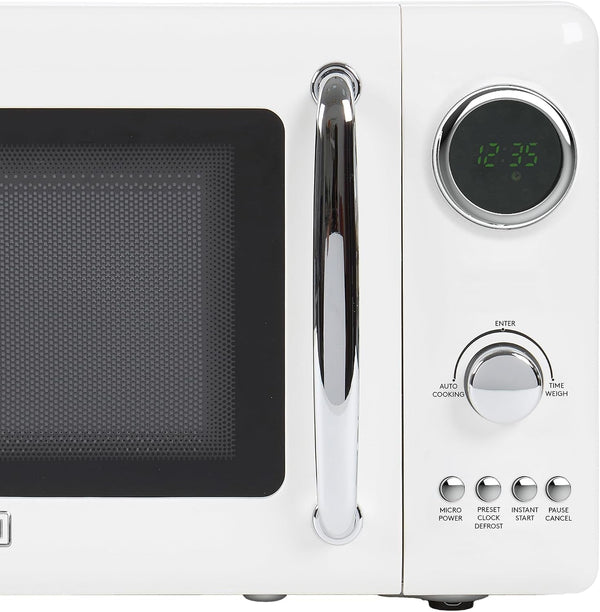 Haden 700 Watt 0.7 Cubic Foot Microwave Oven with Digital Controls | Defrost, and Instant Start Countertop Small Appliance, Ivory/Chrome8