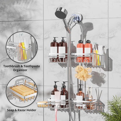 Shower Caddy Hanging, Shower Organizer over Handheld Showerhead5
