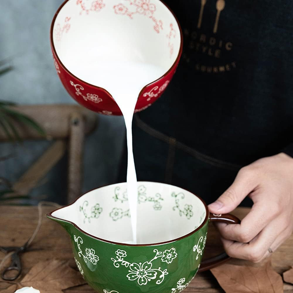 cherry-blossom-pattern-kitchen-ceramic-mixing-bowl-1-quart-large-bowl-with-pouring-spout-and-handle