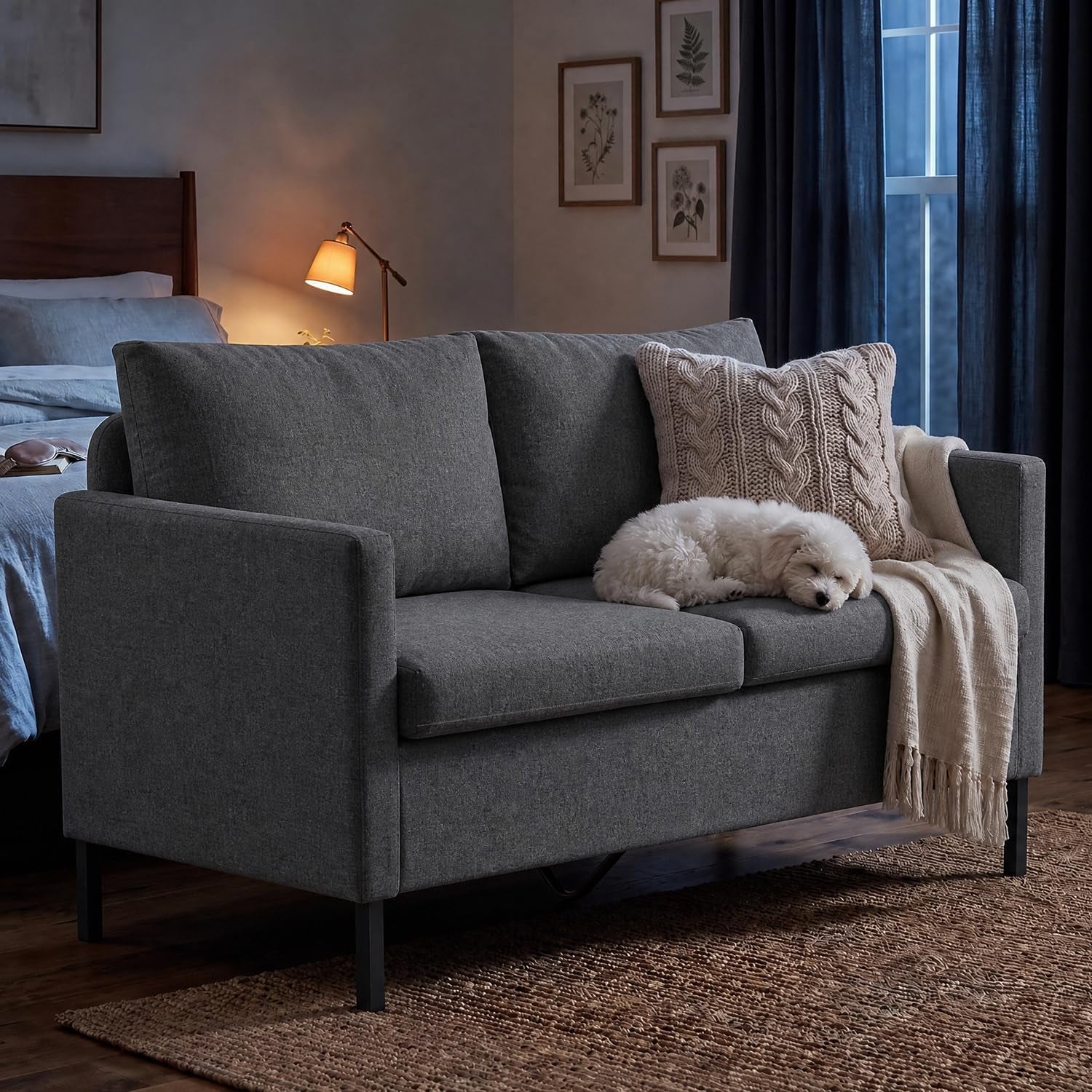 51-dark-grey-small-couch-loveseat-2-seater-linen-sofa