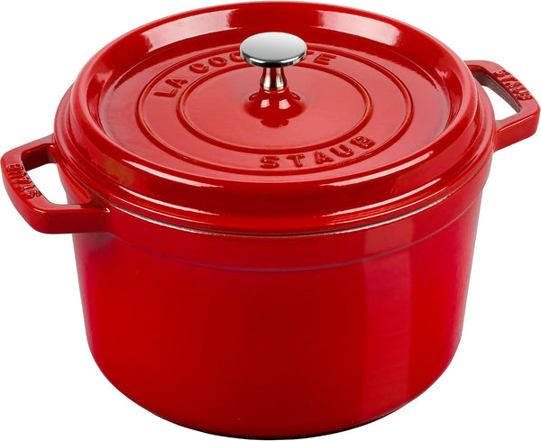 Staub Cast Iron Dutch Oven 5-Qt Tall Cocotte, Made in France, Serves 5-6, Cherry1