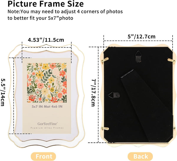 High-End Zinc Alloy 5X7'' White Picture Frame - Classic Vintage Scalloped Design with Enamel Finish & 4X6'' Premium Acid-Free White Mat, Luxury Velvet Back for Weddings & Home Decor7
