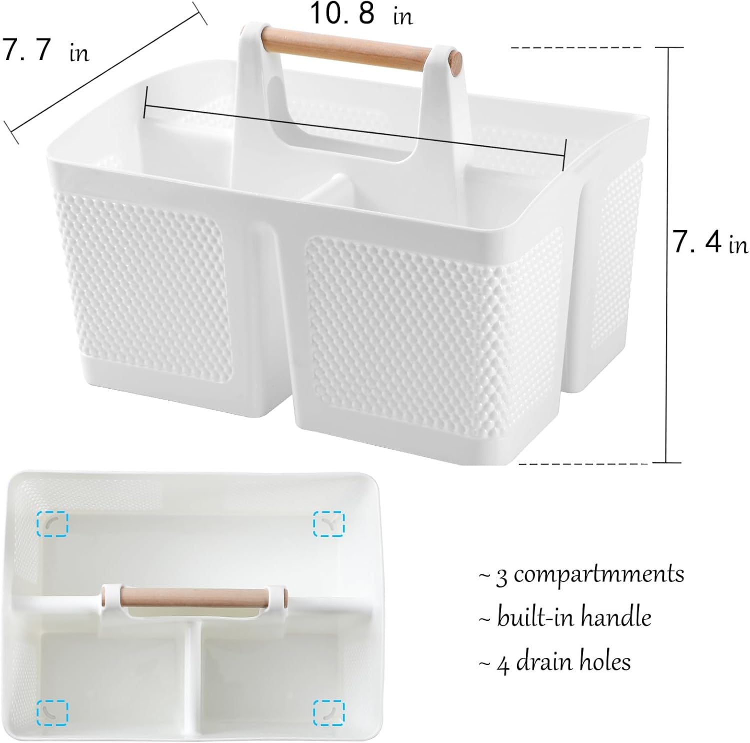 portable-shower-caddy-basket-plastic-cleaning-caddy-organizer-storage-tote-with-handle-for-bathroom-college-dorm-room-essentials-white