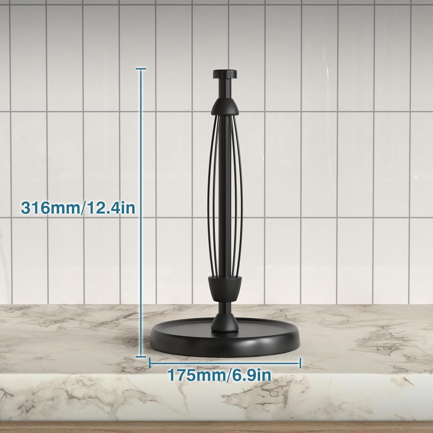 paper-towel-holder-countertop-one-handed-tear-stainless-steel-weighted-base-black-paper-towel-roll-holder-stand-with-ratchet-mechanism-for-kitchen-bathroom-farmhouse-essentials-decor-accessories