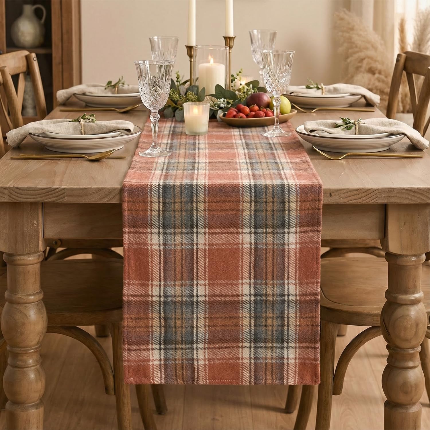 rust-farmhouse-plaid-fall-table-runner-13x72-inch-holiday-kitchen-dining-table-decoration-for-home-party-decor-autumn-thanksgiving-rustic-check