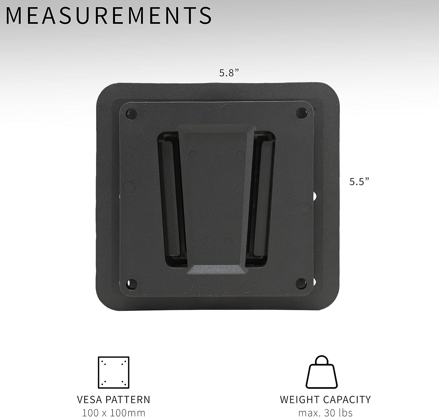 vivo-black-rv-tv-mount-for-screens-up-to-43-inches-mount-vwrv1-anti-rust-quick-release-plastic-polymer-mount-low-profile-wall-bracket-for-camping-vesa-100x100mm-holds-30-lbs