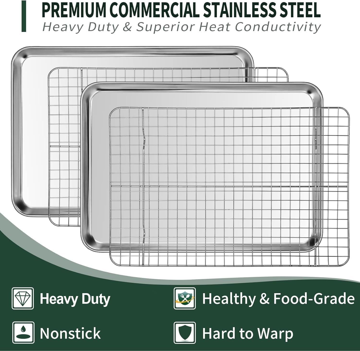 quarter-sheet-pan-with-cooling-rack-set-2-baking-sheets-2-baking-racks-stainless-steel-cookie-sheets-for-baking-and-wire-rack-rust-warp-resistant-nonstick-size-12-x-9-8-x-1-inch