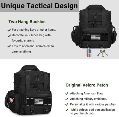 Tactical Insulated Lunch Box Men Double Deck Heavy Duty Cooler Bag3