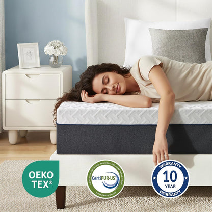 Queen Size Memory Foam Mattress 12 Inch,Green Tea Gel,Medium Plush7