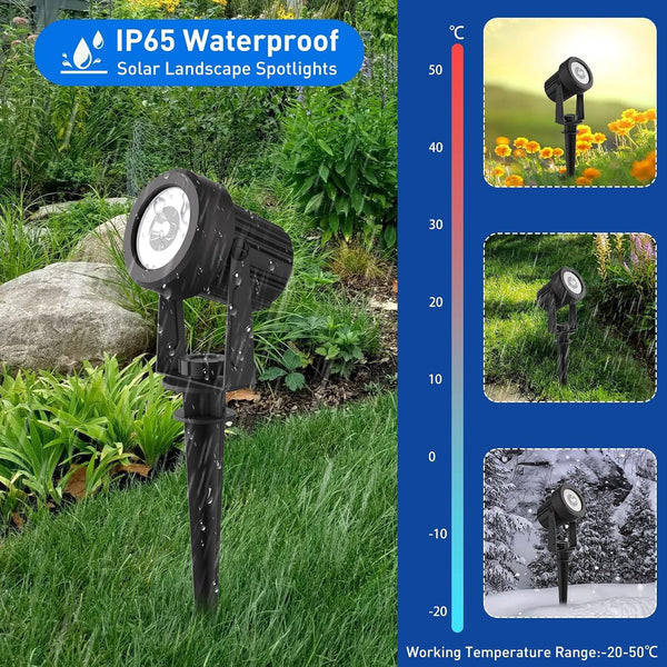 RGB Solar Landscape Spotlights IP65 Waterproof 4-In-1 Outdoor6