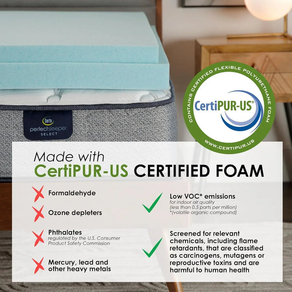 Thermagel Cooling, Pressure-Relieving Memory Foam Mattress Topper, 3 Inch, Full,Blue8