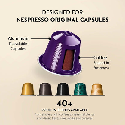Nespresso Original, Arpeggio Decaffeinato, 50-Count Espresso Coffee Pods | Capsules Dark Roast Pack of 15