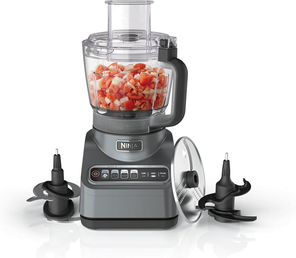 Ninja Professional plus Food Processor, 1000PW, 9-Cup, Grey, BN601 | Auto-Iq Presets Chop, Slice, Puree & Mix Dough. 9-Cup Bowl, 3 Blades, Feed Chute & Pusher. Dishwasher-Safe Parts.1