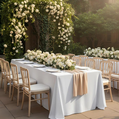 6 Pack White Table Cloths 70X120 Inch for 6-8 Ft Rectangle Tables | Stain & Wrinkle Resistant, Washable Polyester Covers for Wedding Party Dining Banquet Event Catering Reception2