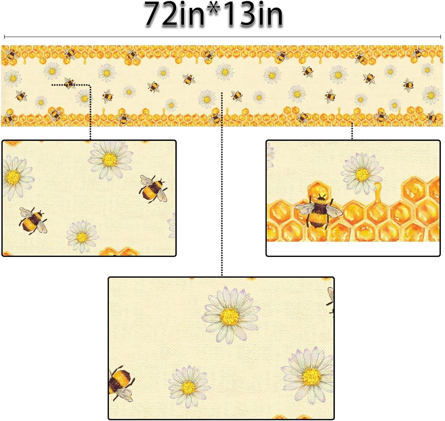 linen-bee-daisy-table-runner-rustic-home-farmhouse-table-cover-boy-girl-bithday-party-indoor-outdoor-decoration-home-kitchen-dining-room-decor-13-x-72