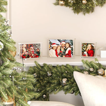 4X6 Acrylic Frames 6 Pack, 20Mm Thicker Frameless Clear Picture Frames, Double Sided Magnetic Picture Frames, Free Standing Desktop Display9