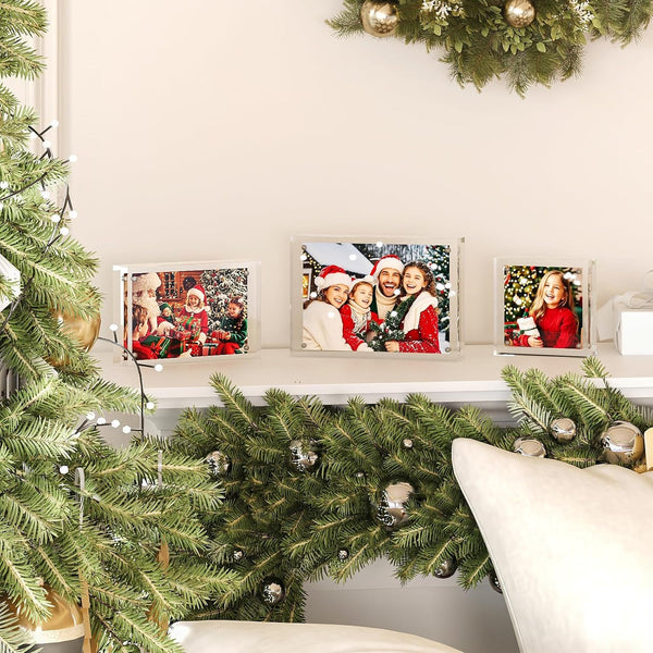 4X6 Acrylic Frames 6 Pack, 20Mm Thicker Frameless Clear Picture Frames, Double Sided Magnetic Picture Frames, Free Standing Desktop Display9