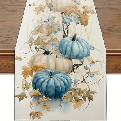 Linen Halloween Pumpkin Table Runner Seasonal Fall Vine Harvest Dinning Kitchen Table Decor for Home Party Holiday Decoration 13X72 Inch1