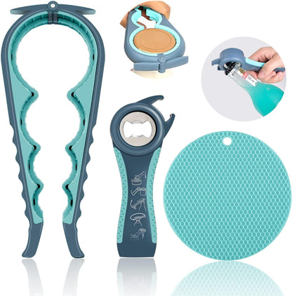 Jar Opener for Weak Hands, Seniors with Arthritis, 5 in 1 Multi Function Bottle Opener Lid Opener for Arthritic Hands with Non Slip Rubber Jar Opener Gripper Pad1