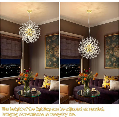 Modern Dandelion Chandelier for Dining Room, Gold, 12-Light2