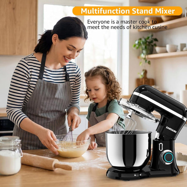 Stand Mixer, 6.5QT Tilt-Head Electric Kitchen Mixer 660W, 10-Speed Household Food Mixer with 304 Stainless Steel Bowl, Bread Cake Mixer Include Dishwasher Safe Dough Hook, Beater and Whisk5