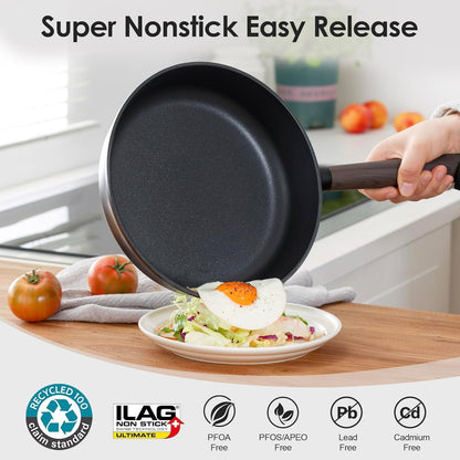15Pcs Nonstick Cookware Set Pots and Pans Set Kitchen Cooking Frying Pans with Stay-Cool Handle, Dishwasher Safe, Induction Compatible, PFOA/PFOS Free, Black5