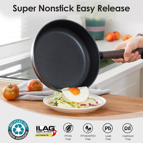 15Pcs Nonstick Cookware Set Pots and Pans Set Kitchen Cooking Frying Pans with Stay-Cool Handle, Dishwasher Safe, Induction Compatible, PFOA/PFOS Free, Black5
