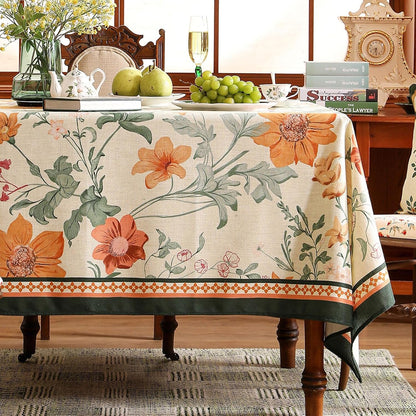 Designer French Linen Rectangular Tablecloth,79"X55"-Milch2
