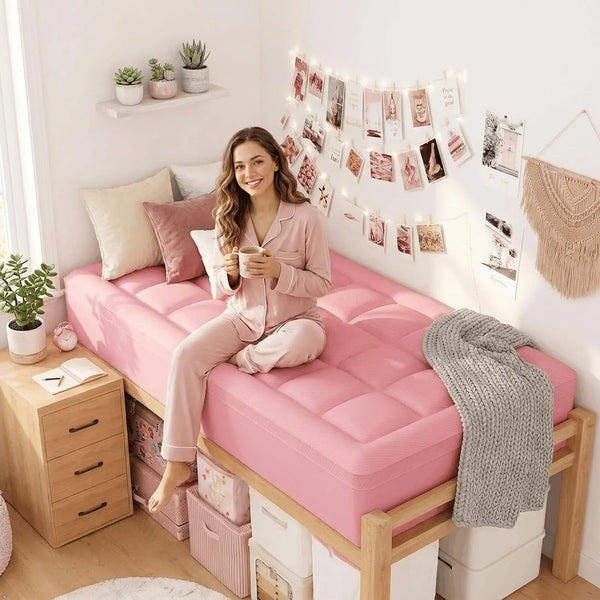 Twin XL Dorm Room Essentials 3 Inch Memory Foam Mattress Topper | College Dorm Essentials for Girls, Dual Layer 2 Inch Cooling Foam Pad, 2 Inch Soft Pillowtop, Relief Support3