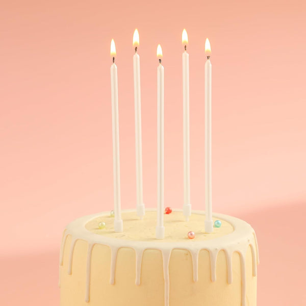 36-Count Pearl White Long Thin Birthday Candles, Cake Candles, Birthday Parties, Wedding Decorations, Party Candles2