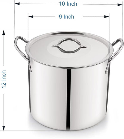 Stainless Steel Stock Pot with Lid, 8-Quart, Stay-Cool Riveted Handles, 10 X 12 Inch3