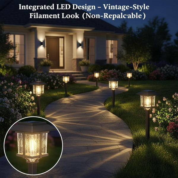 Solar Pathway Lights Outdoor 4 Pack, Warm White Solar Garden Lights4