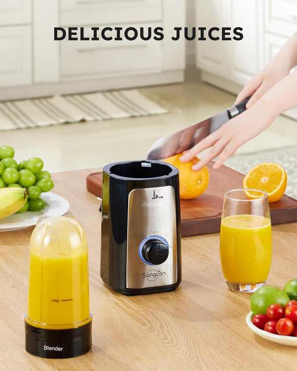 Blenders for Kitchen, 5-In-1 Food Processor Combo for Smoothies Set | Bpa-Free 47Oz Pitcher, 2.5-Cup Bowl, 18/11Oz Cups, 3 Blades; Housewives Prep Shakes, Meat, Sauces, Salsa, Coffee, Dry Spices4