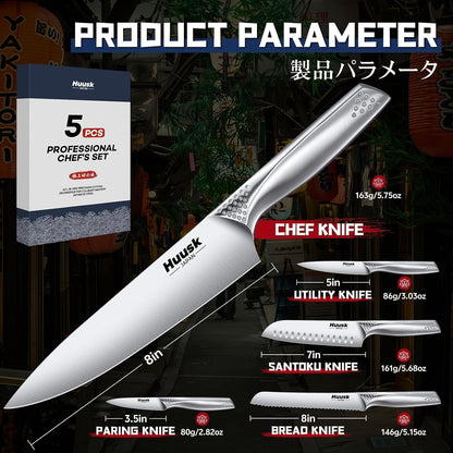 Japanese Chef Knife Set - 5 Piece Kitchen Knife Sets | Professional Ultra Sharp Chef Knives Set with Ergonomic Handle, Ideal Gifts for Men and Women7