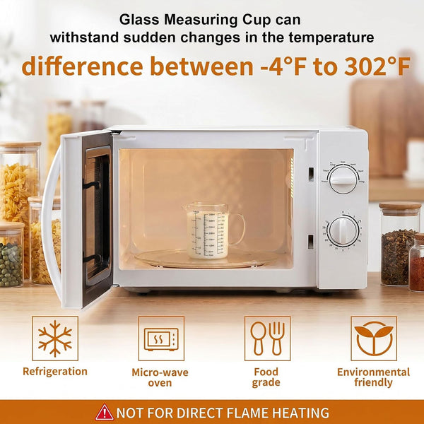 Graduated Glass Measuring Cup with Handle 350ML (12Oz, 1 1/2Cups)6