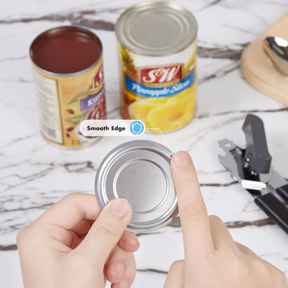 Can Opener Manual,  Can Openers Hand Held with Comfort Anti-Slip Handles, Heavy Duty Stainless Steel Can Opener Smooth Edge and Bottle Openers, Easy Turn Can Openers for Seniors, Kitchen, Black4