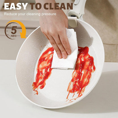 10 Pcs Pots and Pan Set Non Stick with Detachable Handle, White | Non Stick, Detachable, Stackable, Dishwasher ＆ Oven Safe6