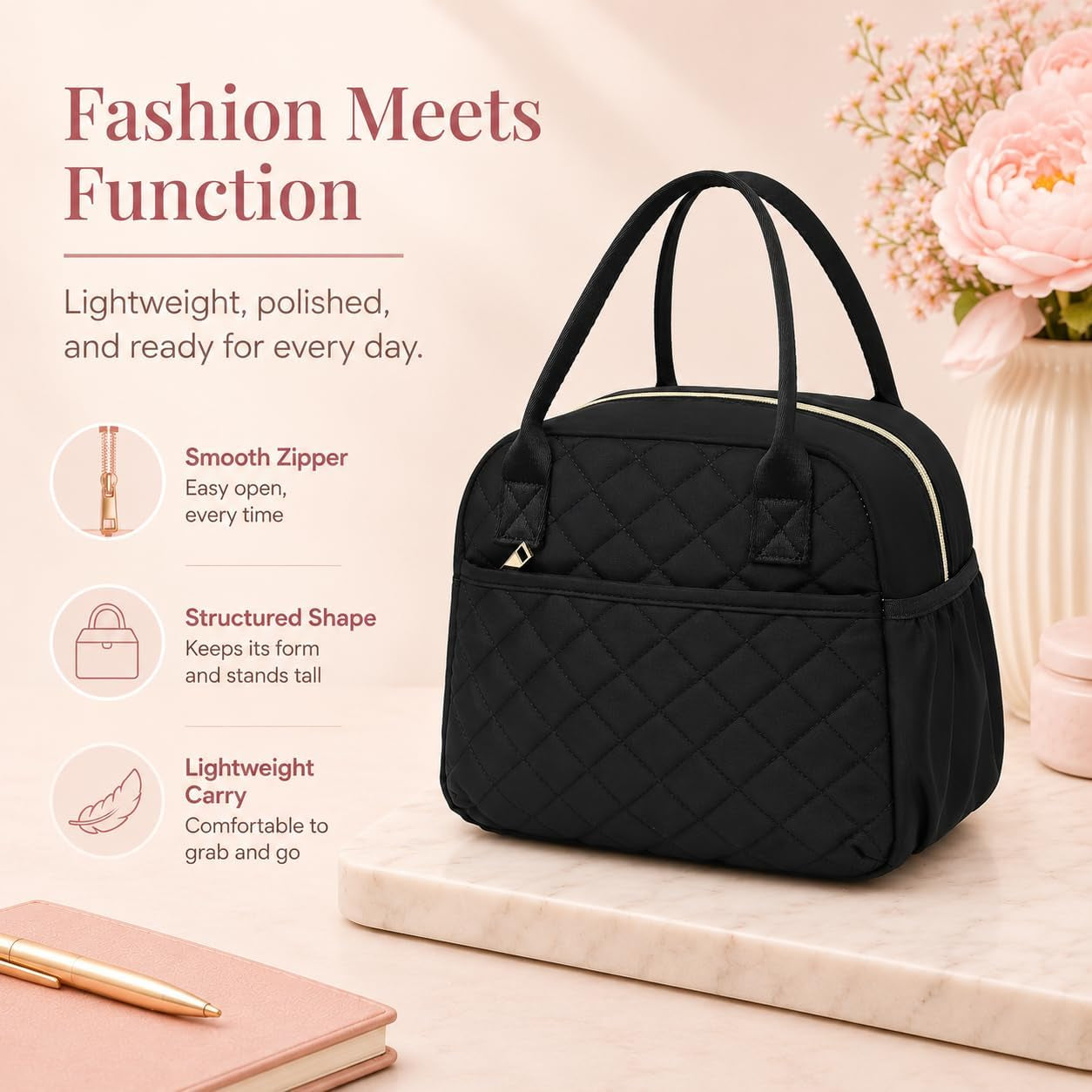lunch-box-for-women-insulated-lunch-bag-lunchbox-cooler-thermal-leakproof-quilted-reusable-lunch-tote-bag-for-work-school-travel-picnic-black