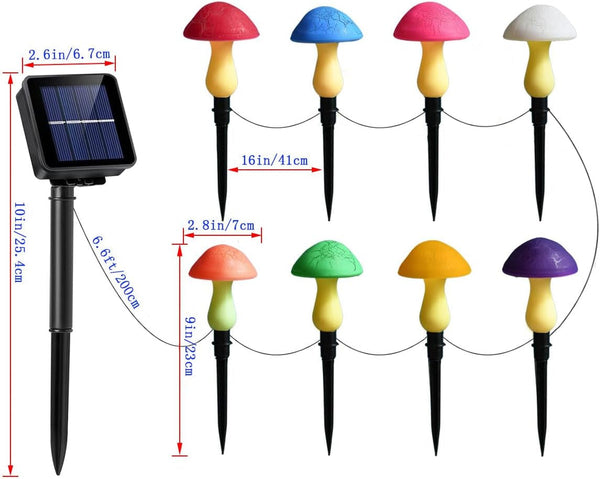 Solar Garden Decor Lights 8 Crack Mushrooms Outdoor Decor Stake Lights, Waterproof Solar Pathway Light Gardening Gifts for Garden Gnomes Backyard Flower Bed Christmas Decorations7