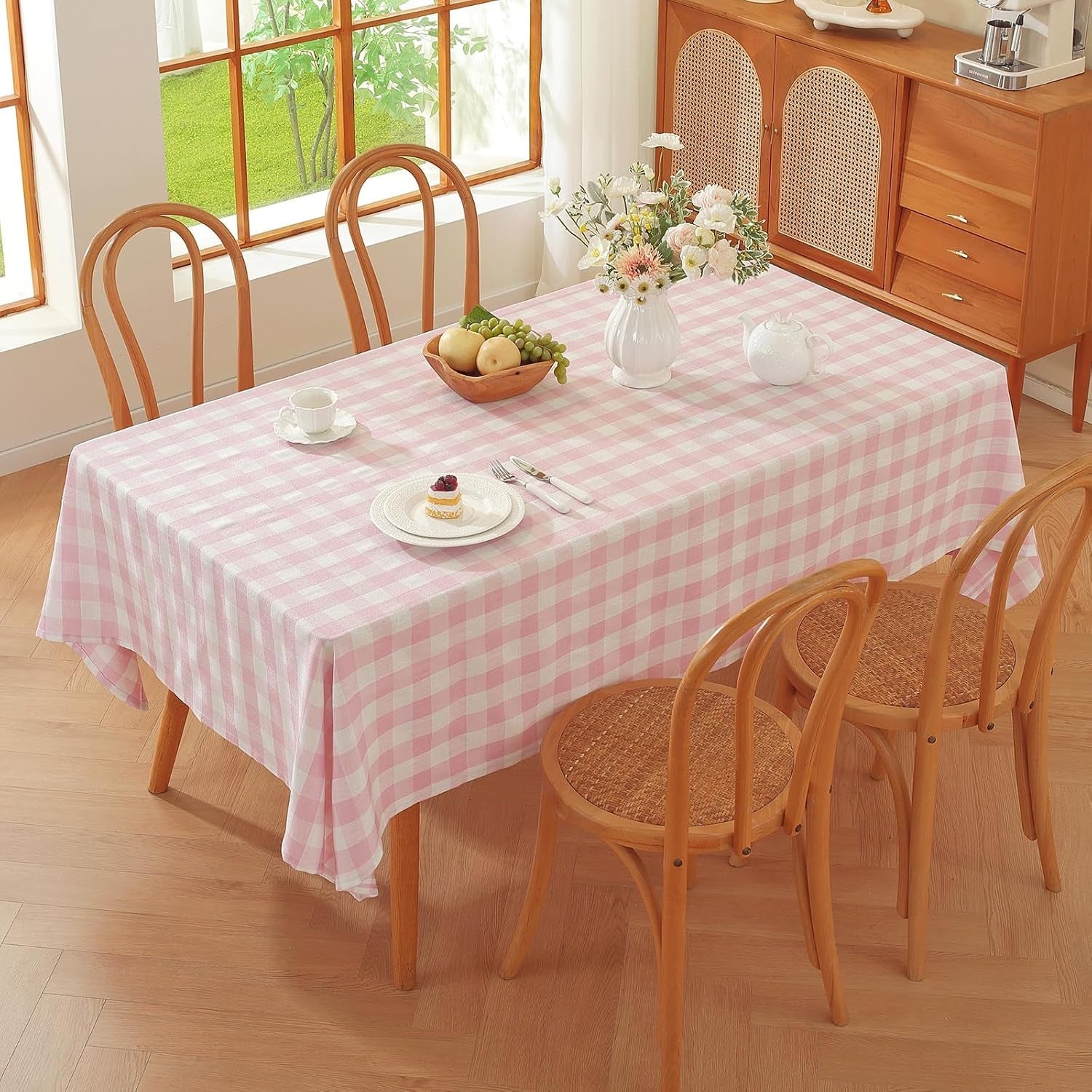 pink-gingham-tablecloth-rectangle-checkered-table-cloth-cotton-linen-fabric-wrinkle-free-washable-buffalo-plaid-table-cover-for-kitchen-dining-picnic-camping-60-75-inch