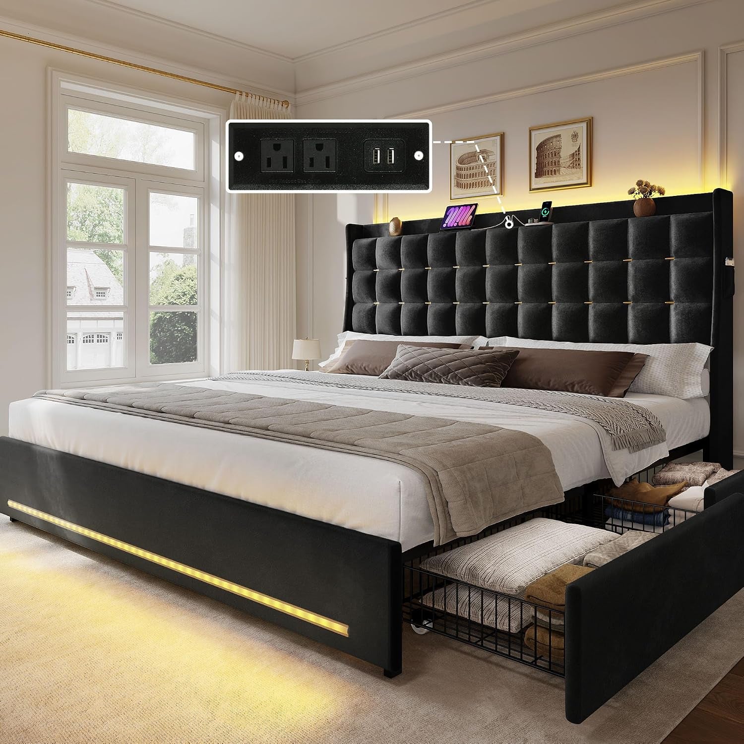 king-size-bed-frame-with-4-drawers-rgb-led-light-charge-station