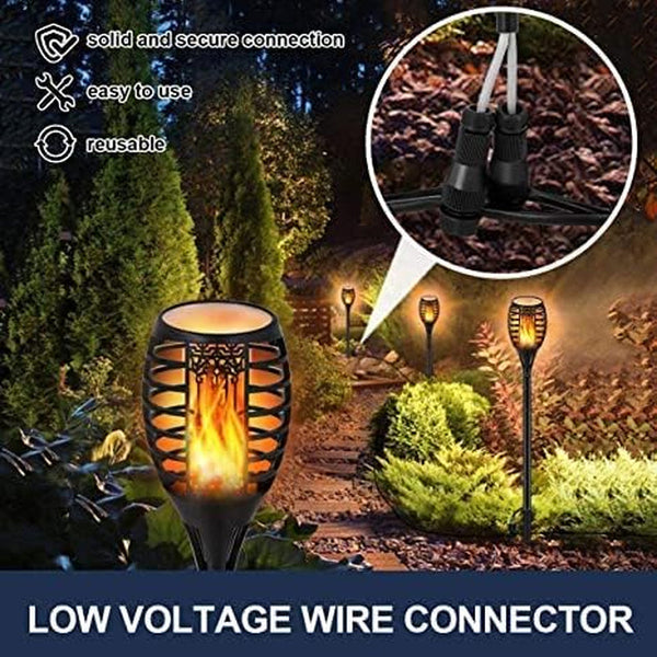 Low Voltage Torch Landscape Lights 12V Outdoor Wired LED Torches Pathway Lights IP65 Waterproof Flickering Flame Torch Light Low Voltage Landscape Lighting Christmas Decoration Light (6Pack)5